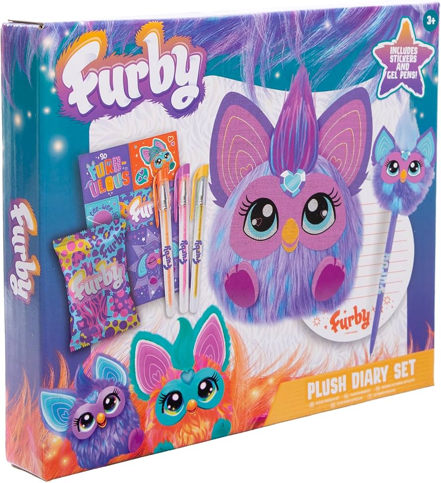 DOUB Y2Kシリーズ　ぬいぐるみ　 シークレット入り　コンプリートセット Furby Mini Plush Diary Set & Pen Topper – Cute Secret Writing Set